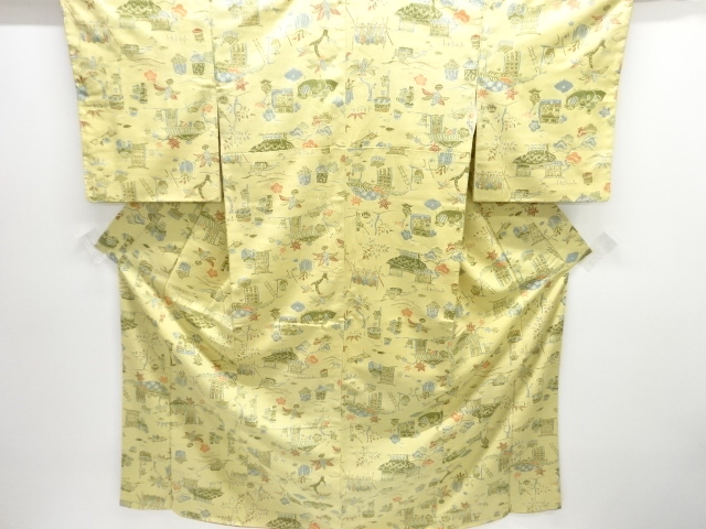 JAPANESE KIMONO / ANTIQUE KIMONO / TAISHO ROMAN STYLE / JODAI TSUMUGI / HOUSE